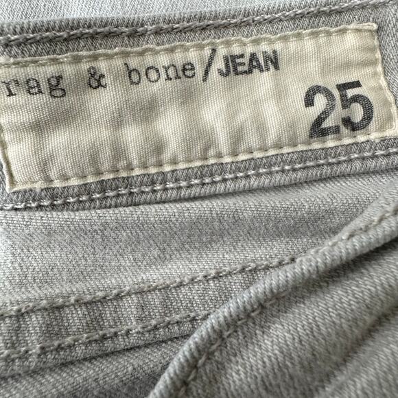 Rag & Bone The Skinny in Surrey Gray with Holes Raw Hem Size 25 - Picture 8 of 14